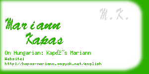 mariann kapas business card